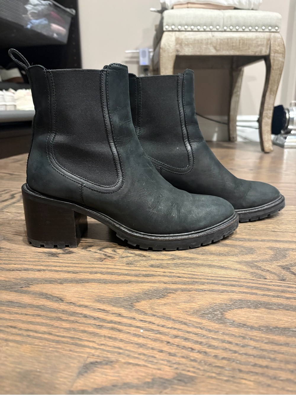 Thursday Boot Company Black Chunky Heel Chelsea Ankle Boots